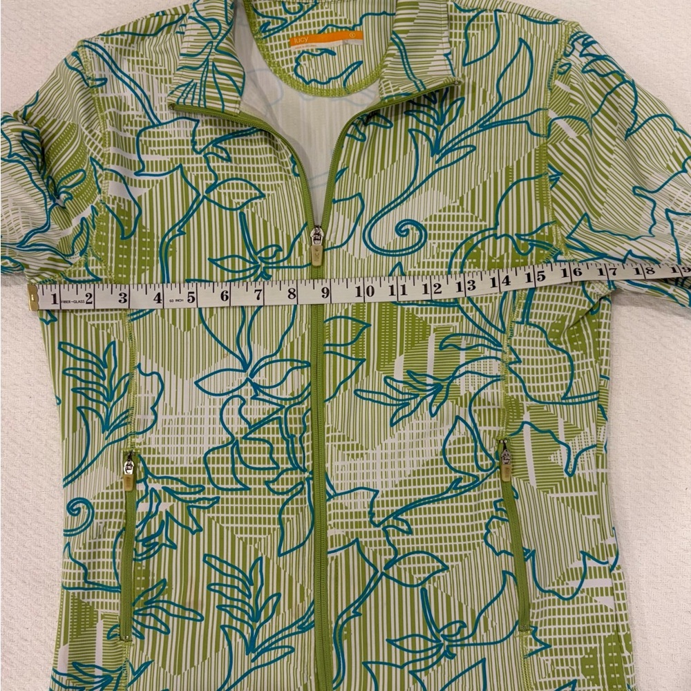 Lucy Hawaiian Print Sun Protection Zip-Up Athletic Jacket Size Small Running - Picture 8 of 16